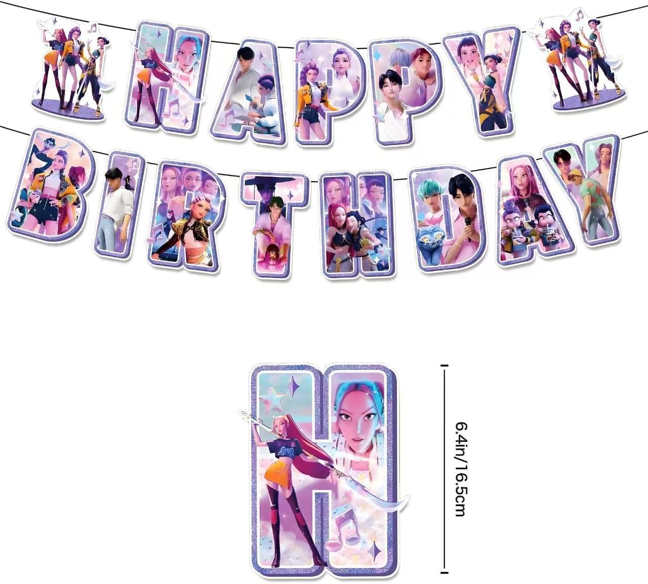 For Kpop Demon Hunters Party Supplies for Boys Girls Hunters Theme Party