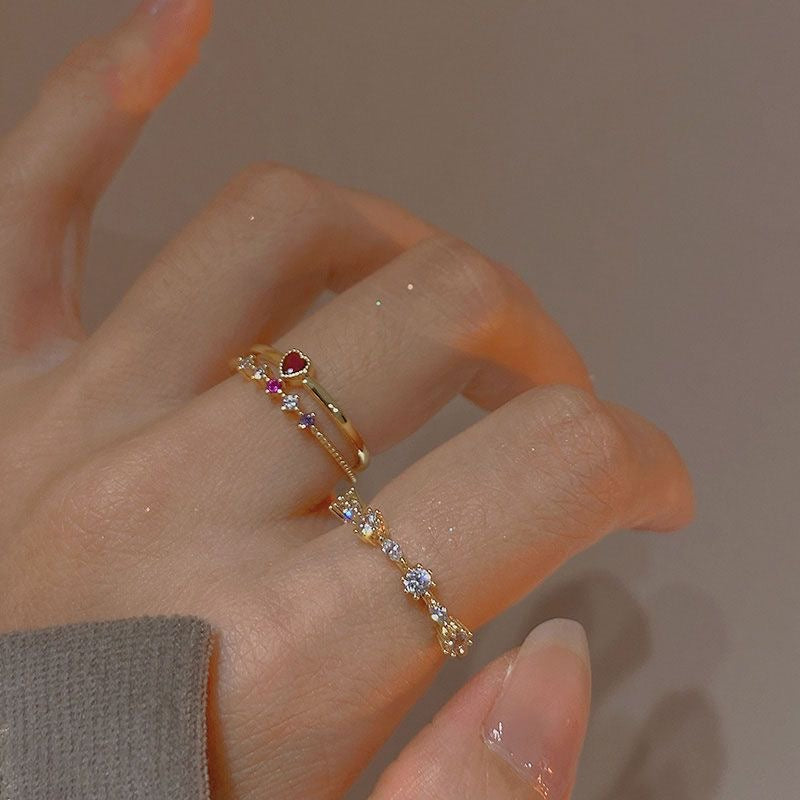 Sweetheart ring three-piece set