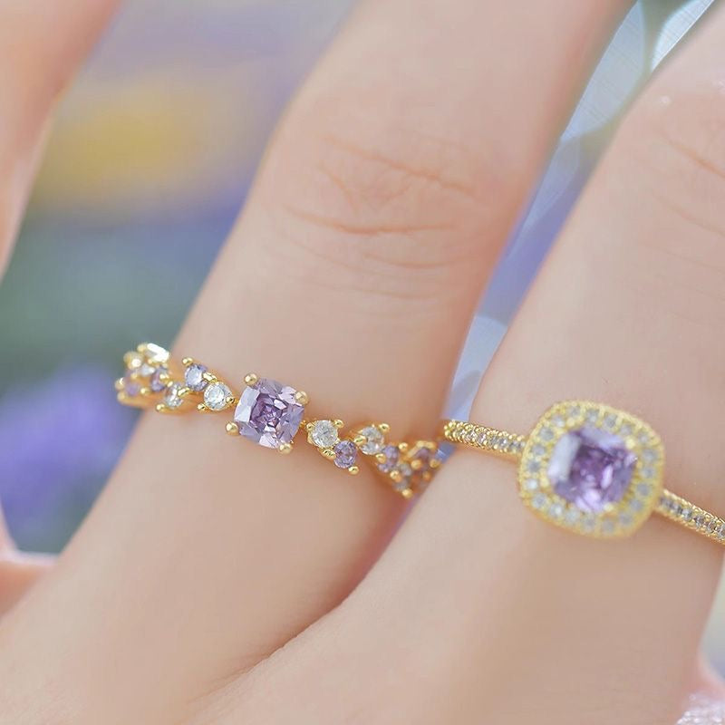 Golden-purple ring set