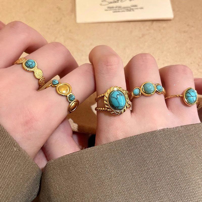 Vintage green stone set
