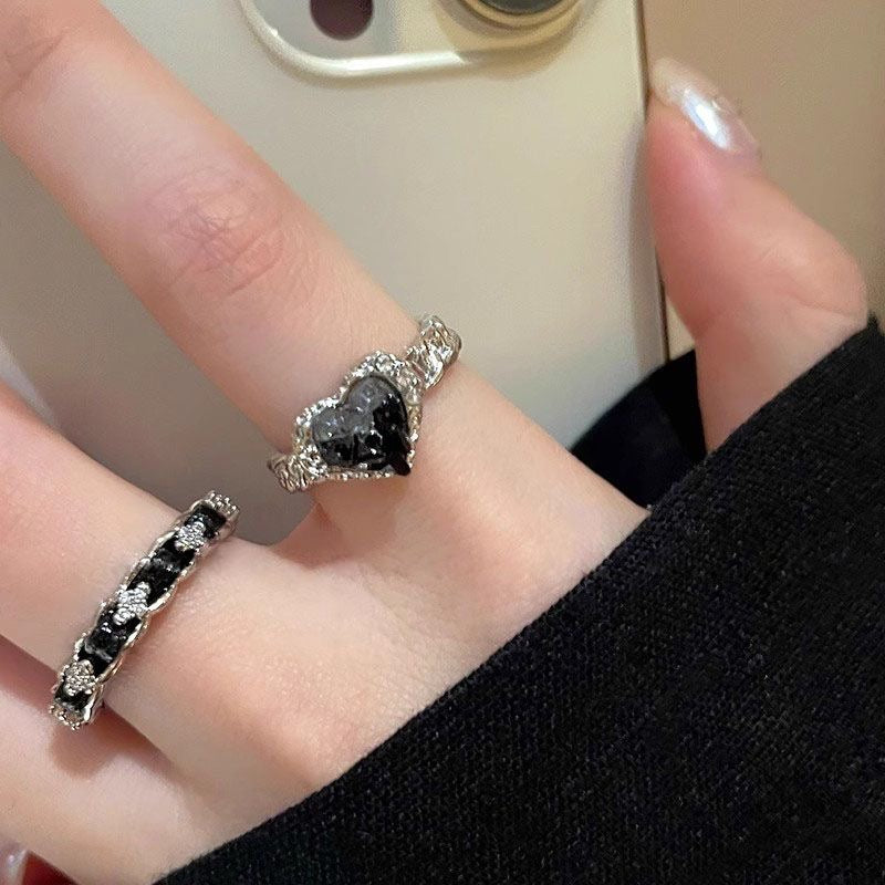 Love zircon ring two-piece set