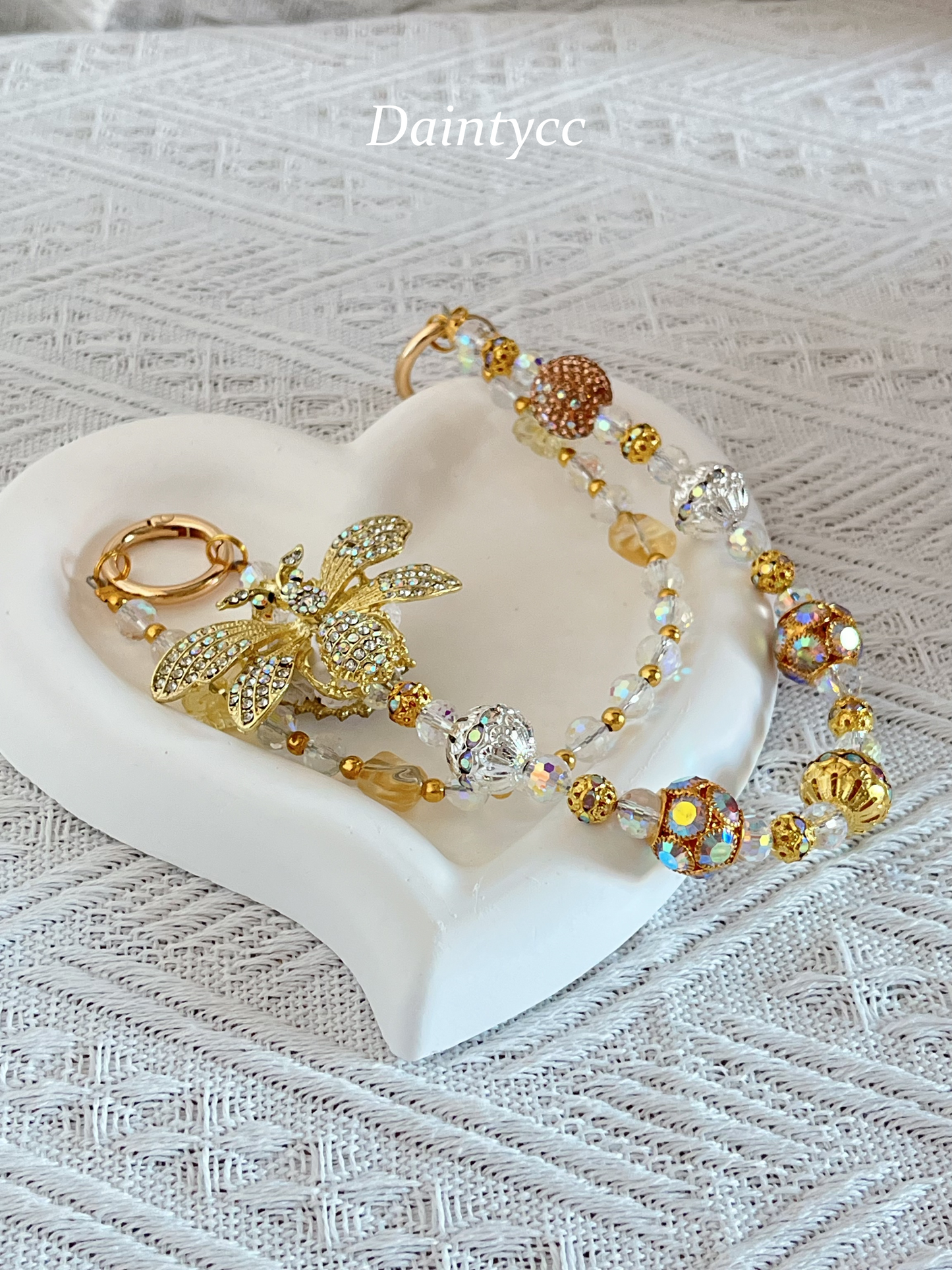 Golden Bee Luxurious bag charm phone chain double chain