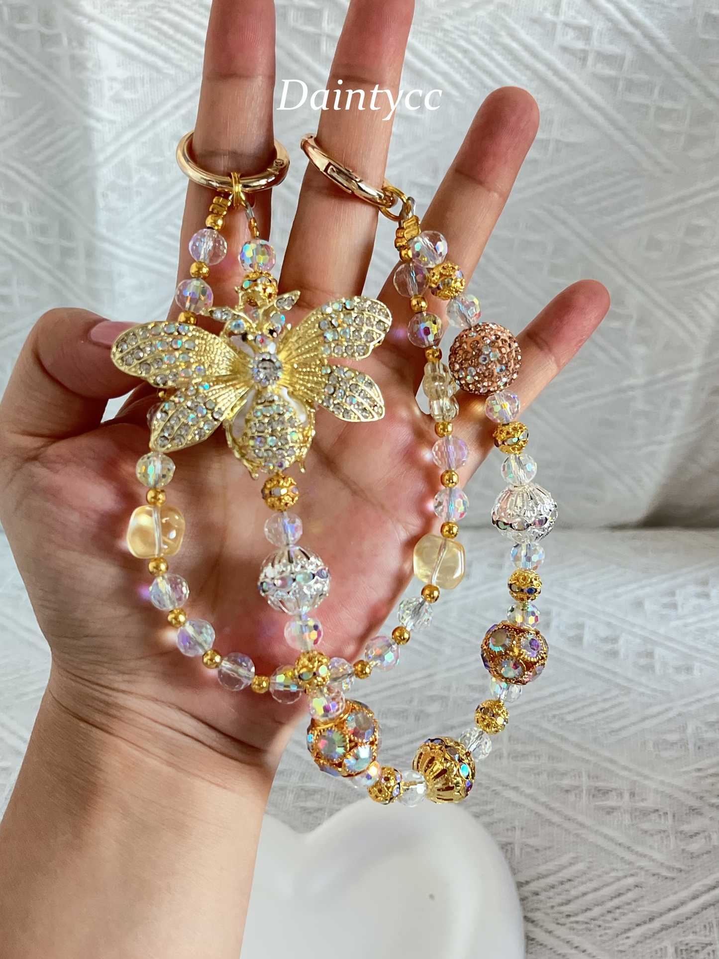 Golden Bee Luxurious bag charm phone chain double chain