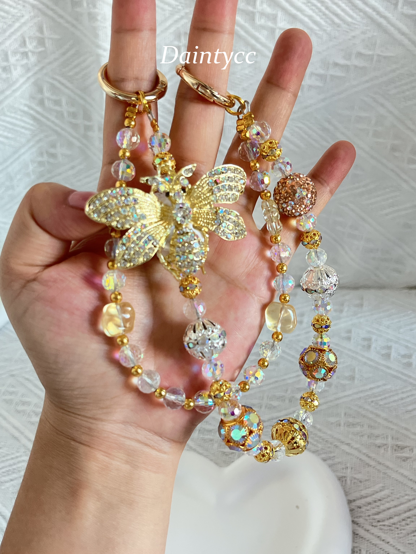 Golden Bee Luxurious bag charm phone chain double chain