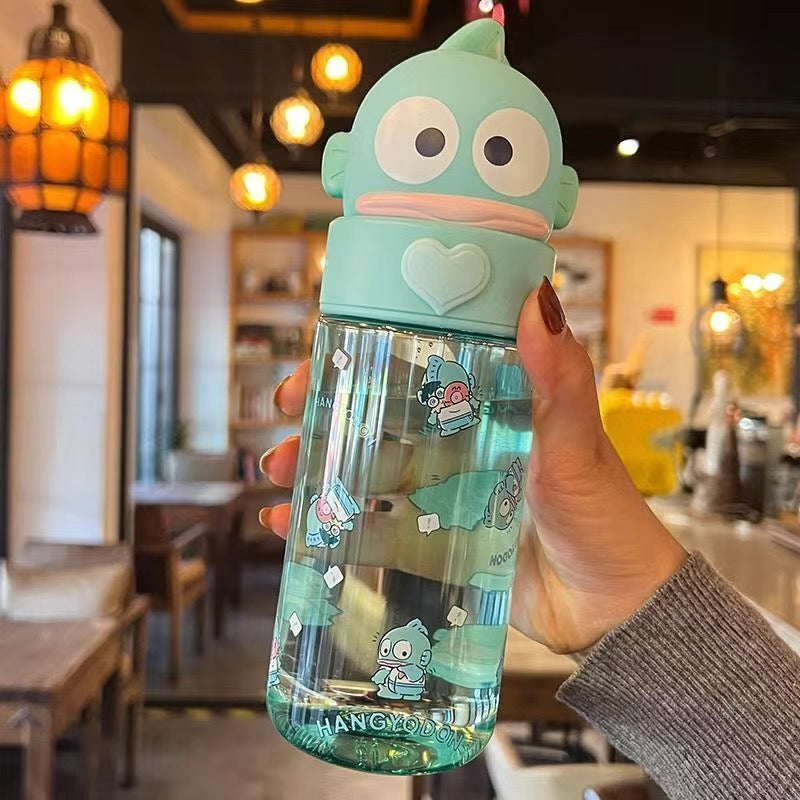 Character 3D Lid Water Bottle | Cute Cartoon Transparent Water Bottle