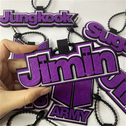 Handmade Felt Name Bag Charm for BTS ARMY - Custom Member Alphabet Pendant for Backpacks & Luggage