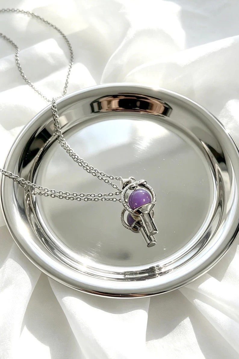 Kpop Lightstick Pendant Necklace | Silver-Tone Army Bomb Inspired Minimalist Jewelry Gift for Fans
