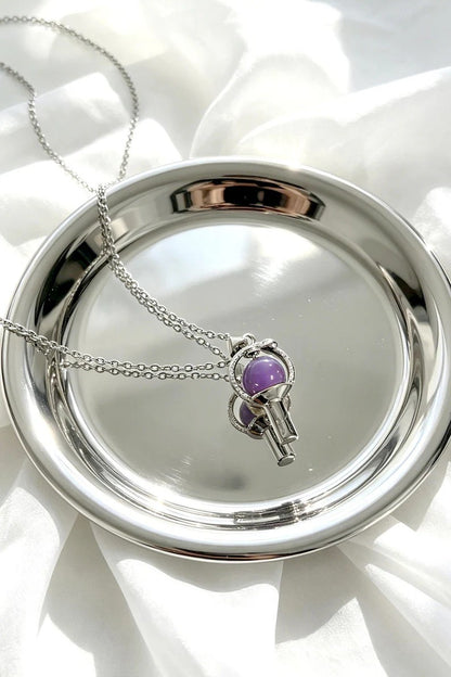 Kpop Lightstick Pendant Necklace | Silver-Tone Army Bomb Inspired Minimalist Jewelry Gift for Fans