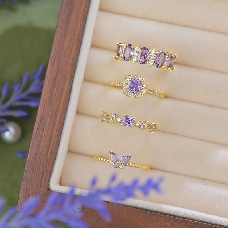 Golden-purple ring set