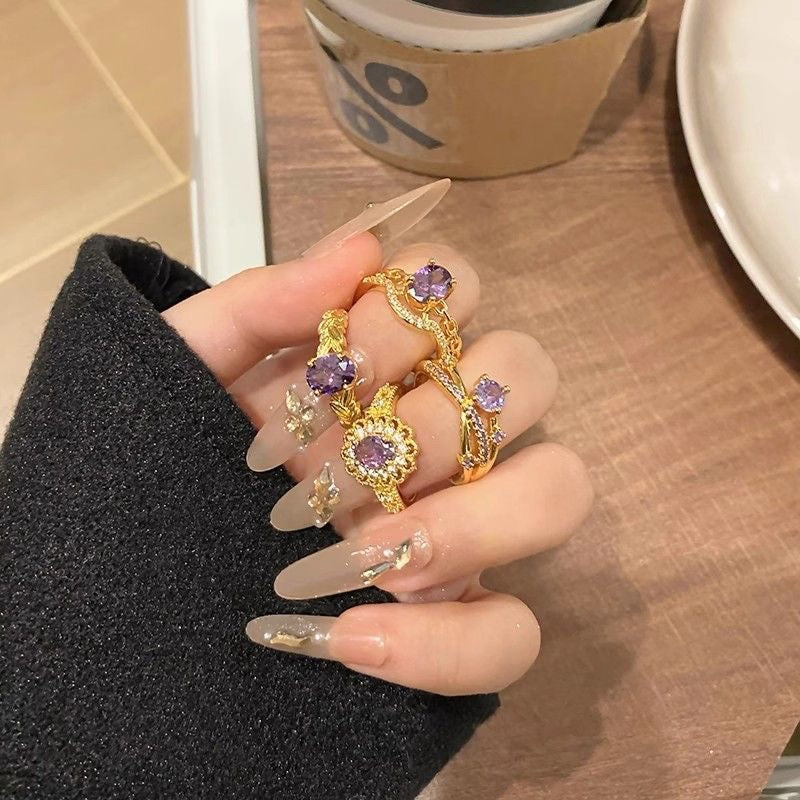 Medieval Purple Ring Set