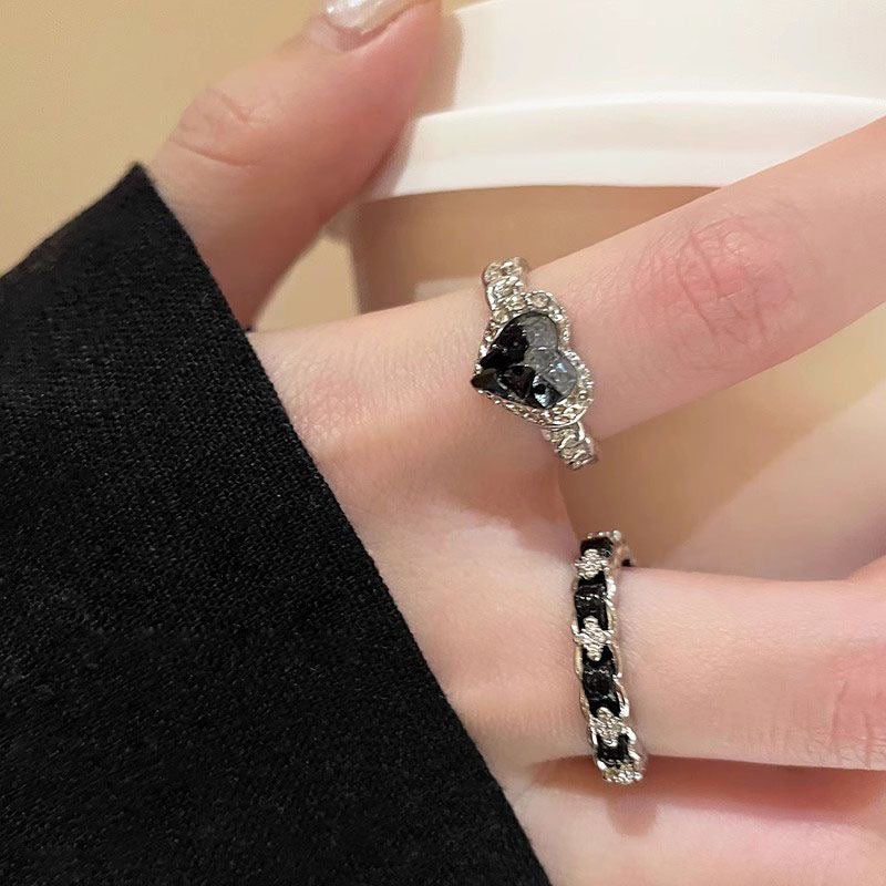 Love zircon ring two-piece set