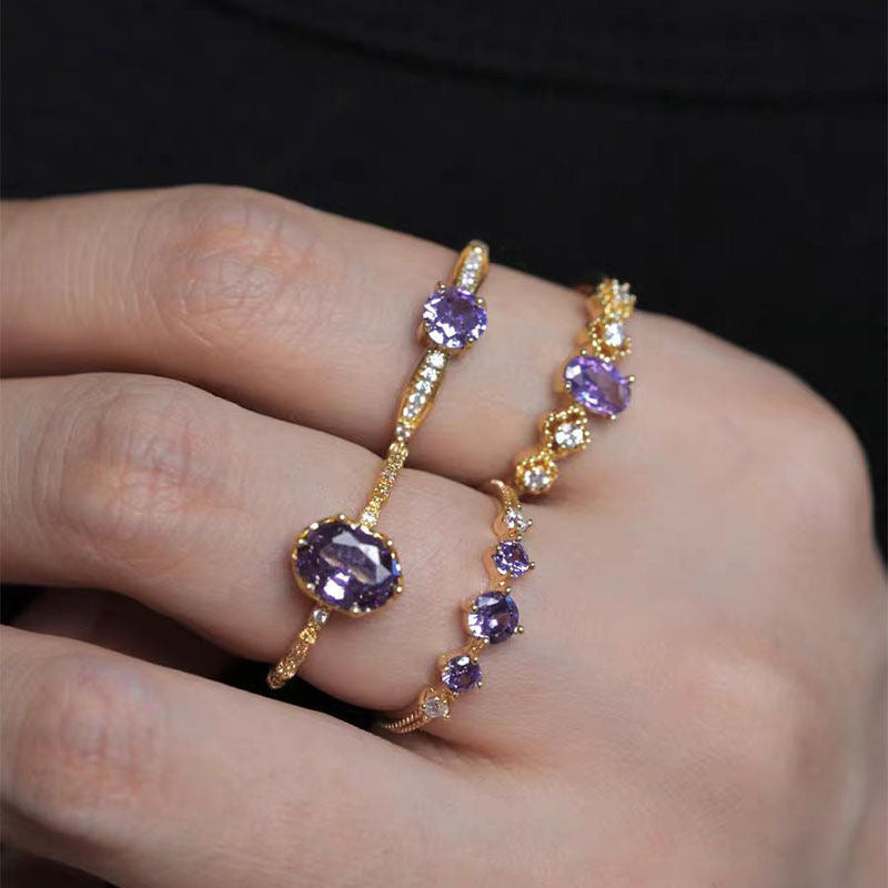 Sparkle Purple Ring Set