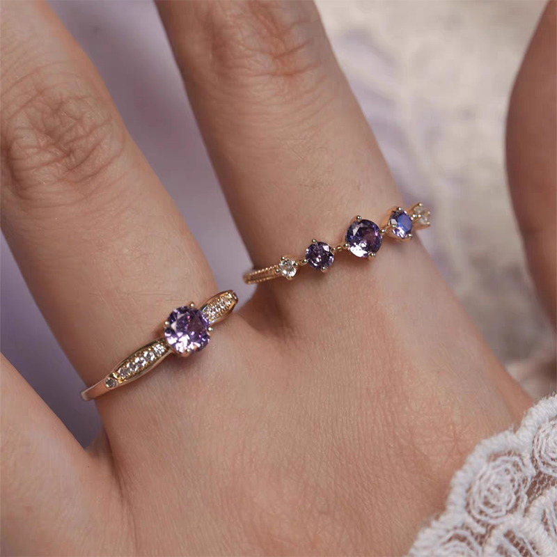 Sparkle Purple Ring Set