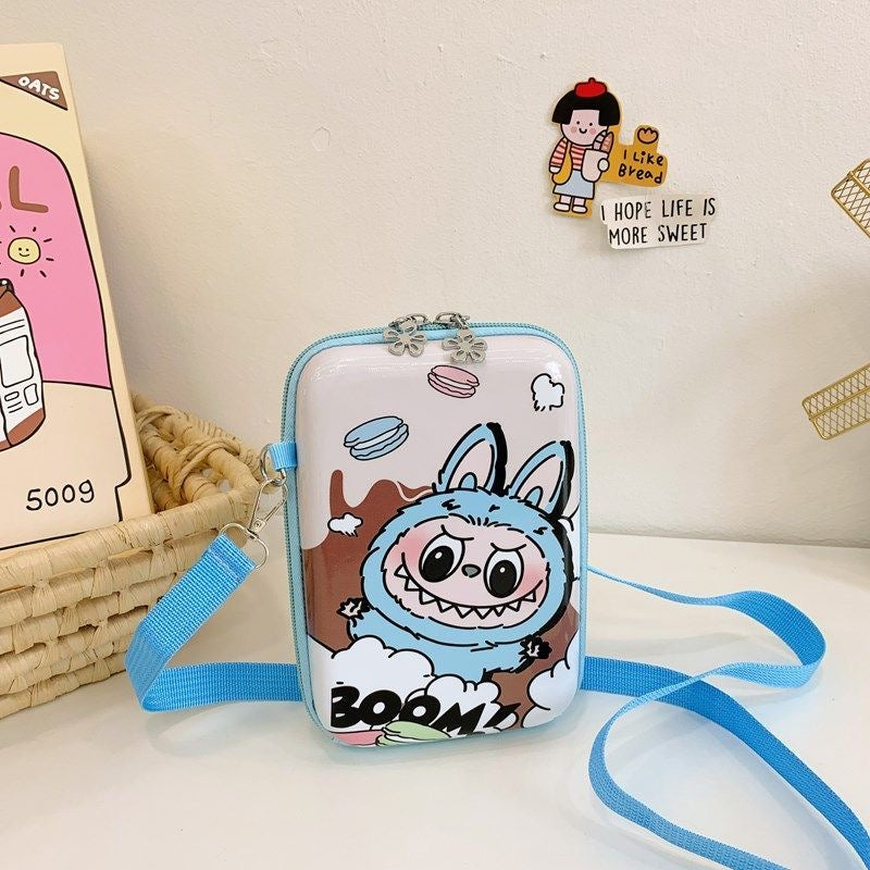 Cute Labufu Themed Crossbody Bag | Cartoon Hard Shell Mini Shoulder Bag for Daily Use