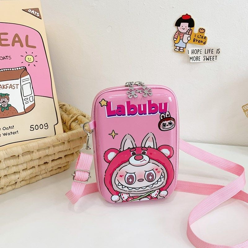 Cute Labufu Themed Crossbody Bag | Cartoon Hard Shell Mini Shoulder Bag for Daily Use
