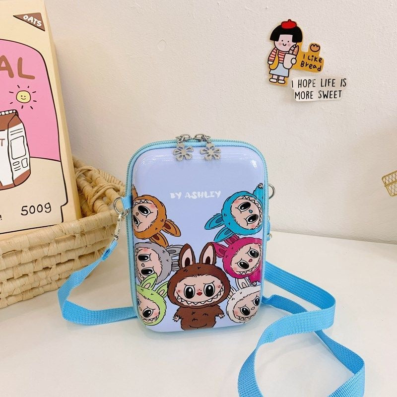 Cute Labufu Themed Crossbody Bag | Cartoon Hard Shell Mini Shoulder Bag for Daily Use