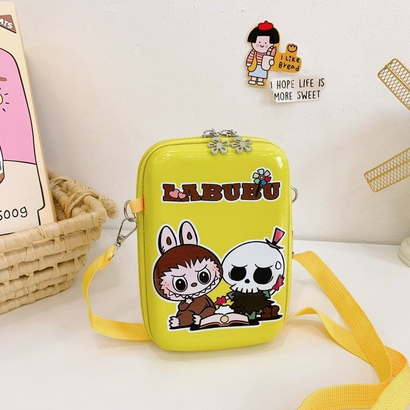 Cute Labufu Themed Crossbody Bag | Cartoon Hard Shell Mini Shoulder Bag for Daily Use