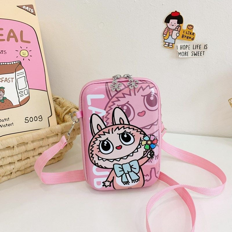Cute Labufu Themed Crossbody Bag | Cartoon Hard Shell Mini Shoulder Bag for Daily Use