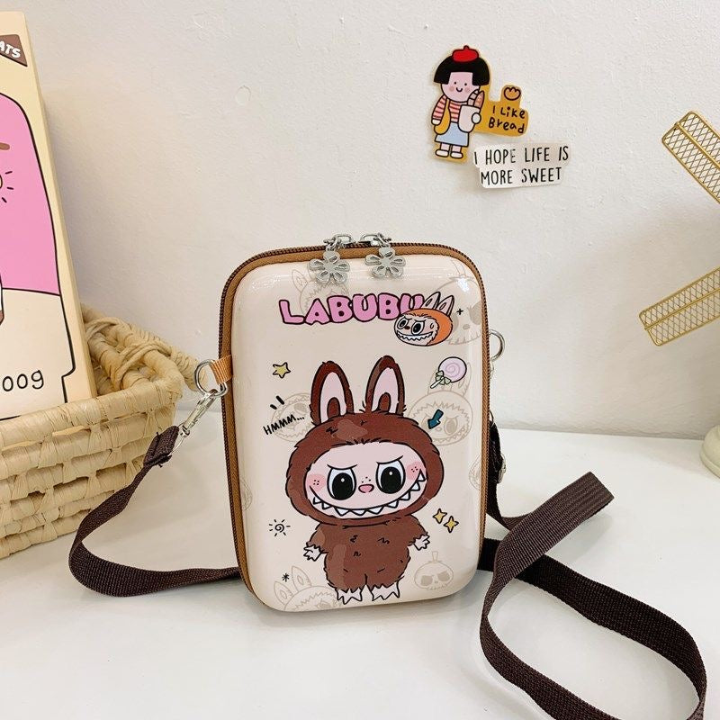 Cute Labufu Themed Crossbody Bag | Cartoon Hard Shell Mini Shoulder Bag for Daily Use