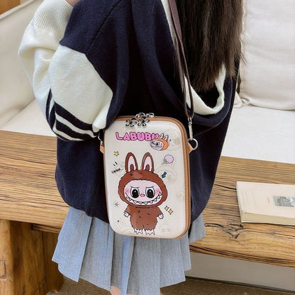 Cute Labufu Themed Crossbody Bag | Cartoon Hard Shell Mini Shoulder Bag for Daily Use