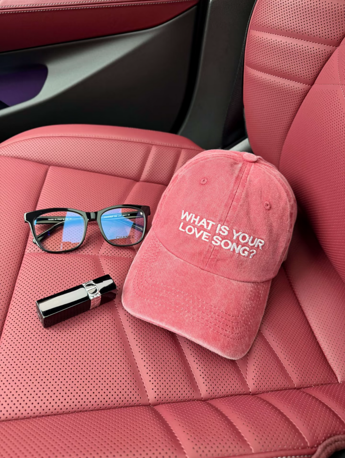 Vintage Washed Cotton Kpop Baseball Cap | Distressed Embroidered Fanmade Dad Hat (Grey / Pink)