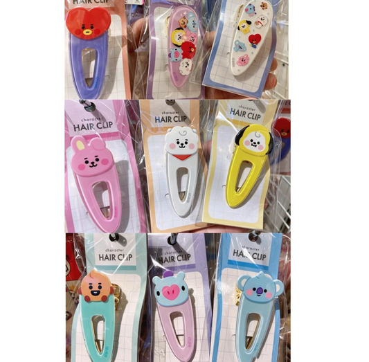 Cute Kpop Character Hair Clips (9 Styles) | Fanmade ARMY Hair Accessories & Barrettes | Aesthetic Kpop Gift