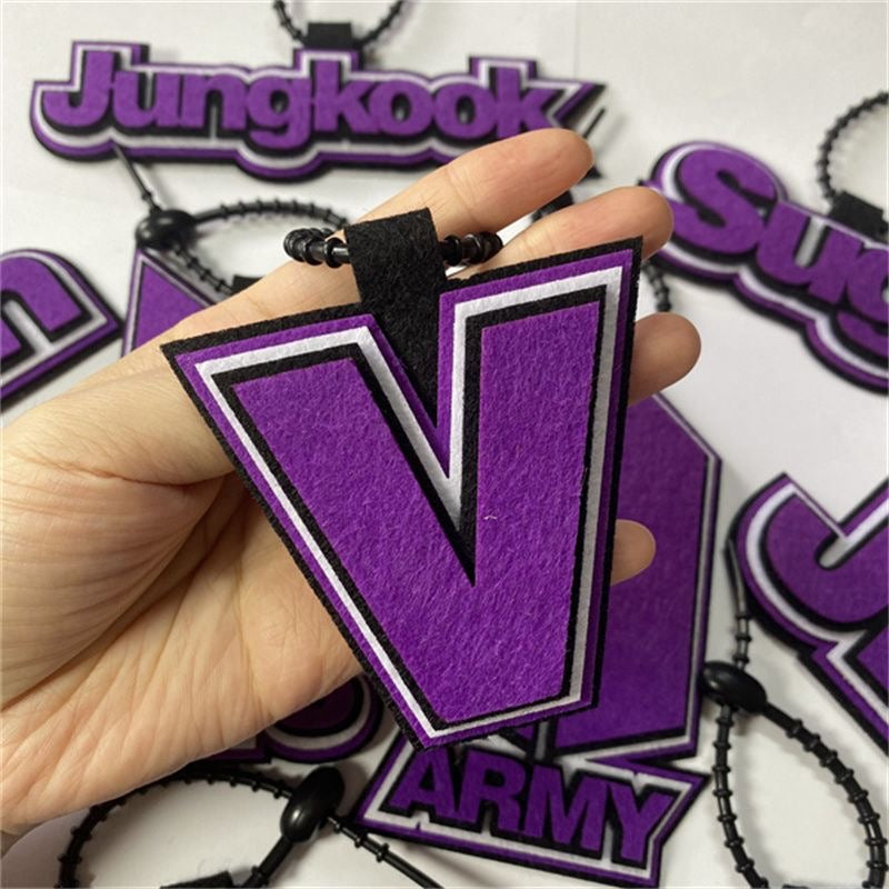 Handmade Felt Name Bag Charm for BTS ARMY - Custom Member Alphabet Pendant for Backpacks & Luggage