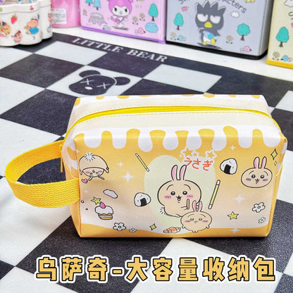 Cute PU Waterproof Makeup Bag – Portable Cosmetic & Stationery Organizer Pencil Case