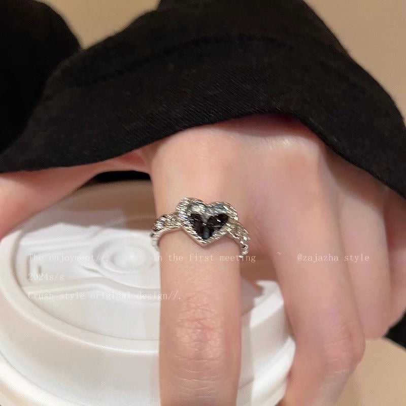 Love zircon ring two-piece set