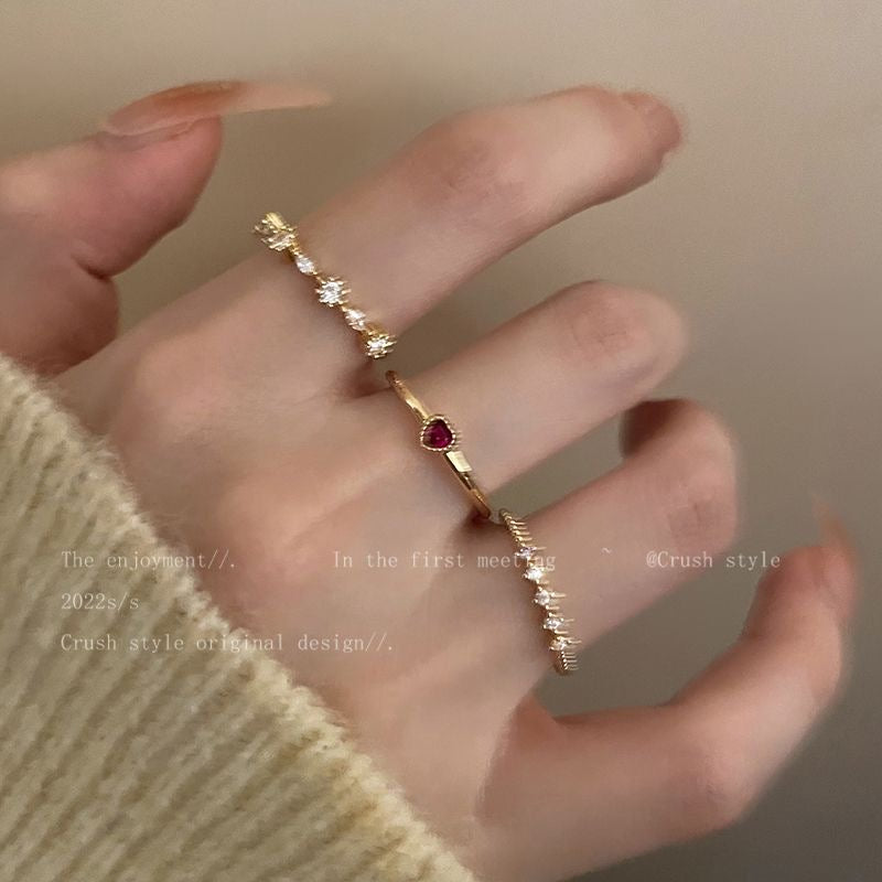 Sweetheart ring three-piece set