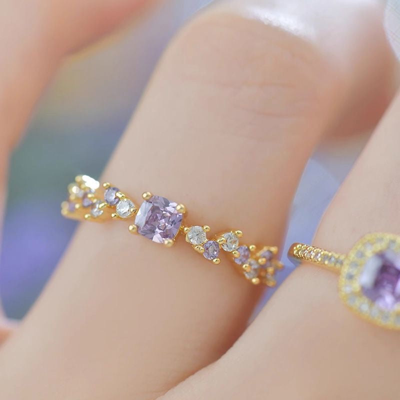 Golden-purple ring set