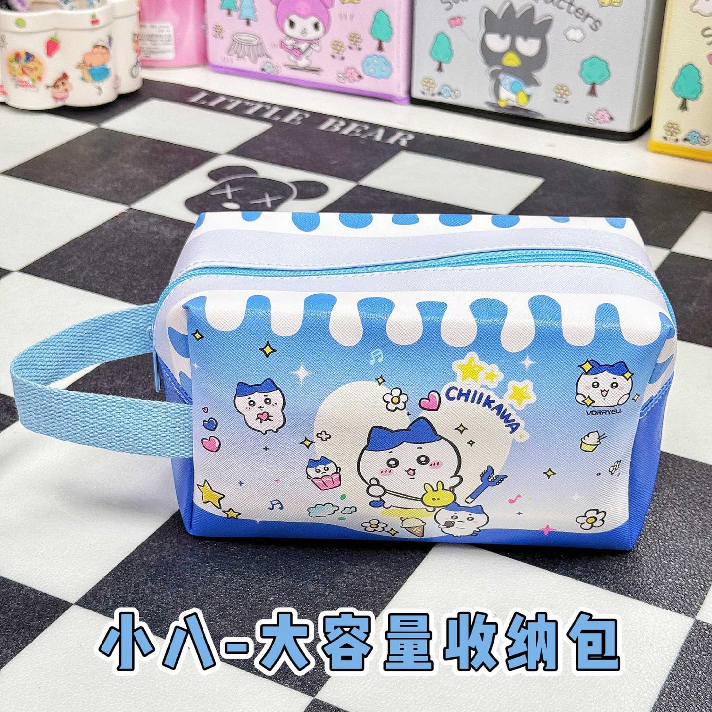 Cute PU Waterproof Makeup Bag – Portable Cosmetic & Stationery Organizer Pencil Case