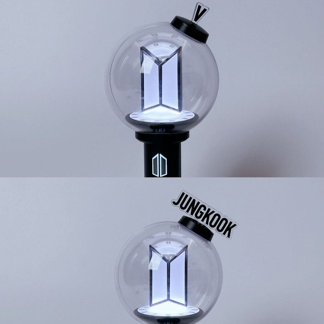 DIY Custom BTS Lightstick Accessories - Detachable Member Name Plate Cap Parts for Army Bomb Ver 4 / SE, Kpop Fan-Made Gift