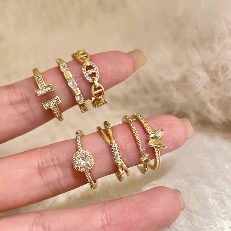 Luxury Zircon 6-piece ring set