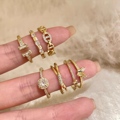 Luxury Zircon 6-piece ring set