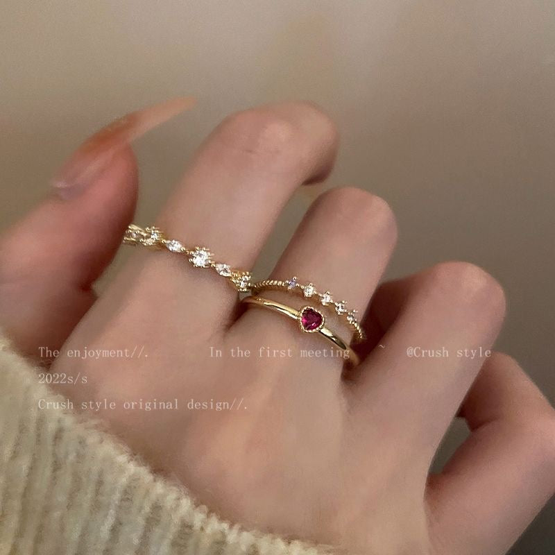 Sweetheart ring three-piece set