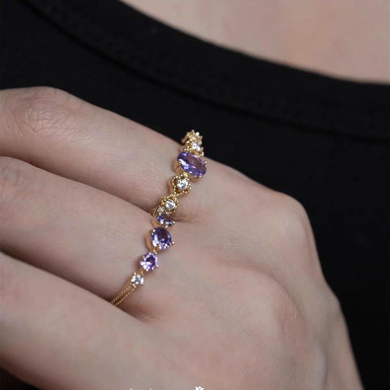 Sparkle Purple Ring Set