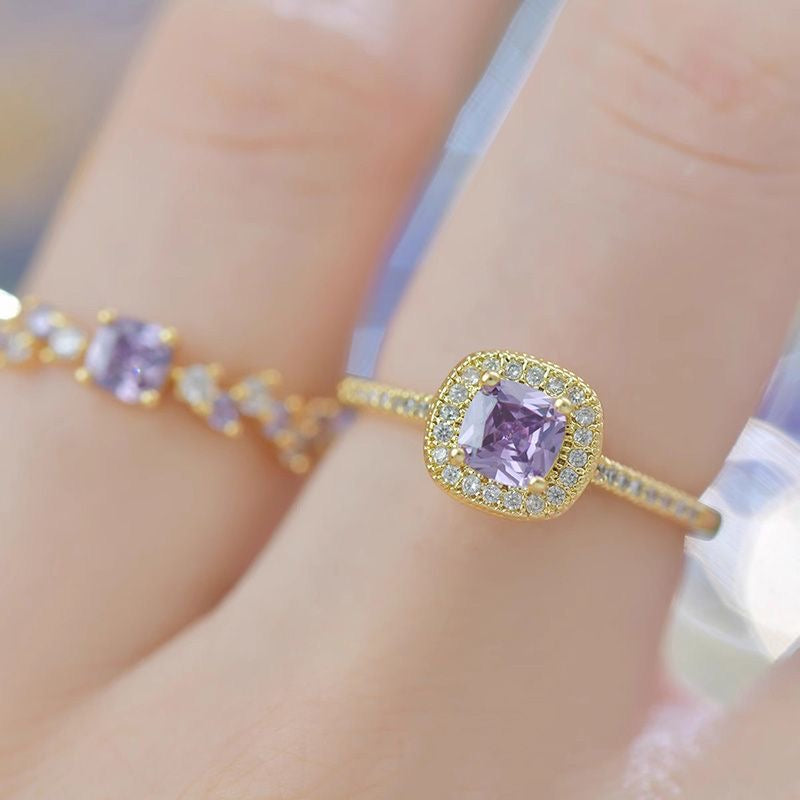 Golden-purple ring set