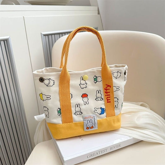 Miff.y Character Print Canvas Tote Bag – Cute Everyday Carry Handbag
