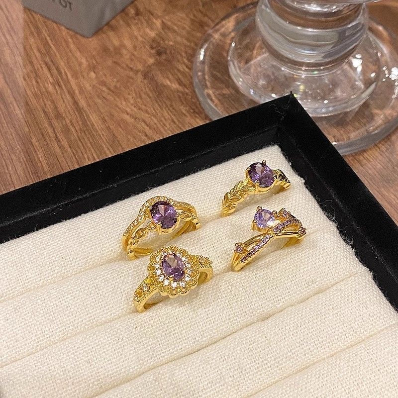 Medieval Purple Ring Set