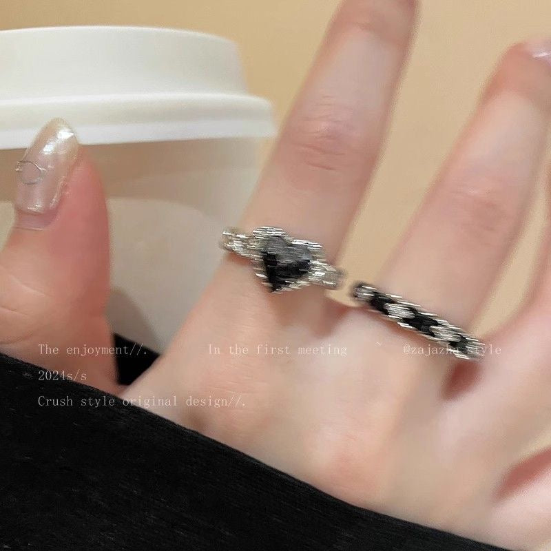 Love zircon ring two-piece set