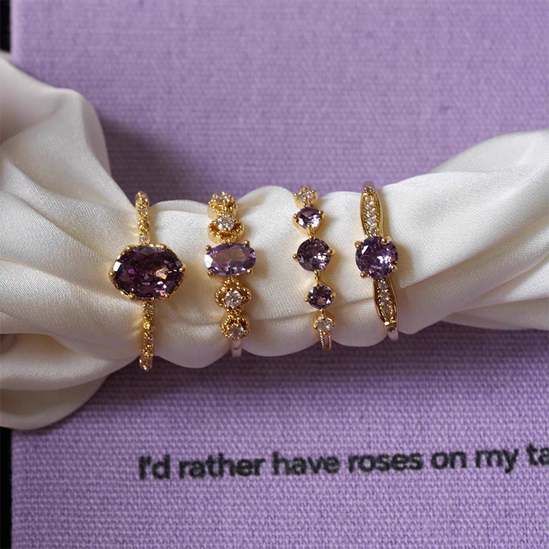 Sparkle Purple Ring Set