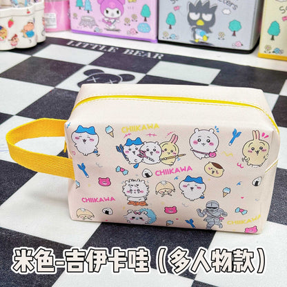 Cute PU Waterproof Makeup Bag – Portable Cosmetic & Stationery Organizer Pencil Case
