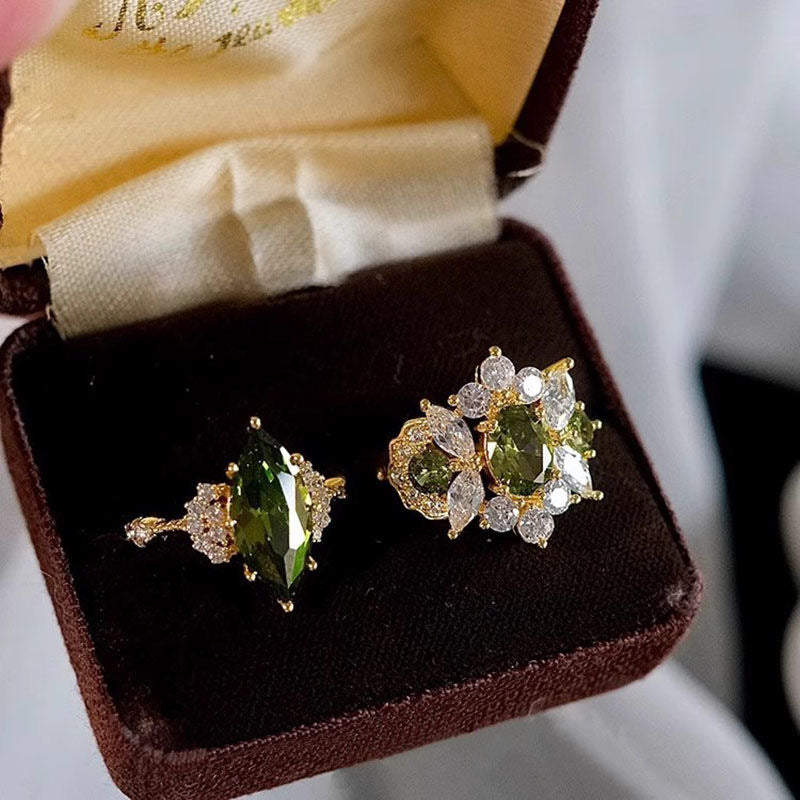 Olive green ring set of two