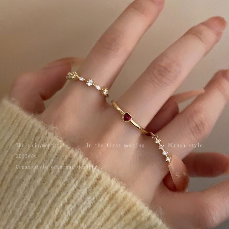 Sweetheart ring three-piece set