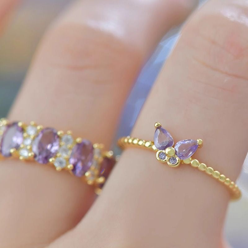 Golden-purple ring set