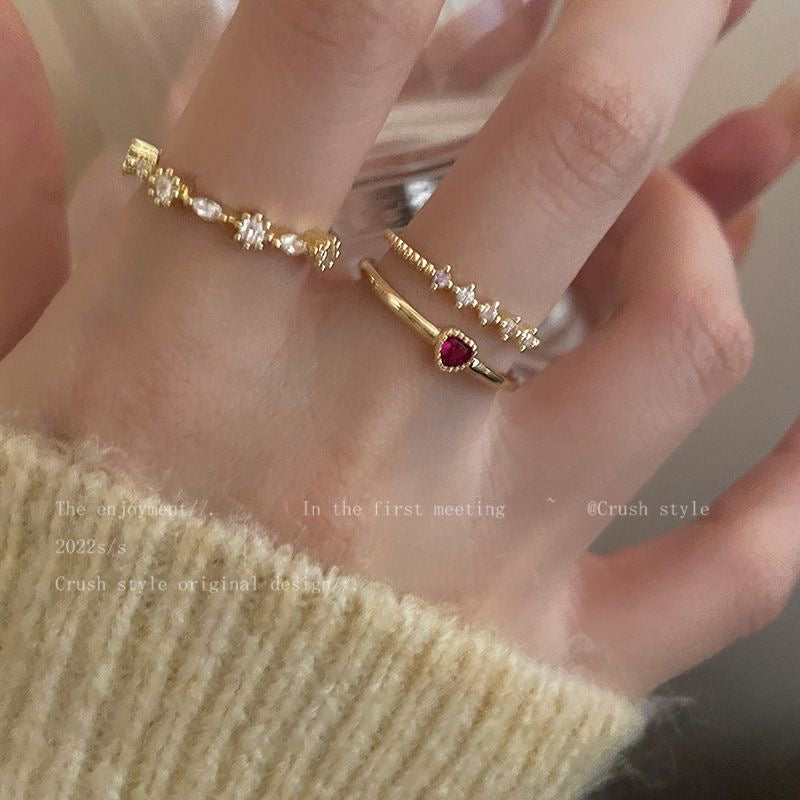 Sweetheart ring three-piece set