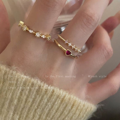 Sweetheart ring three-piece set