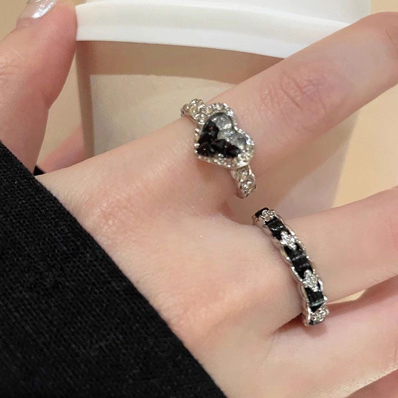 Love zircon ring two-piece set