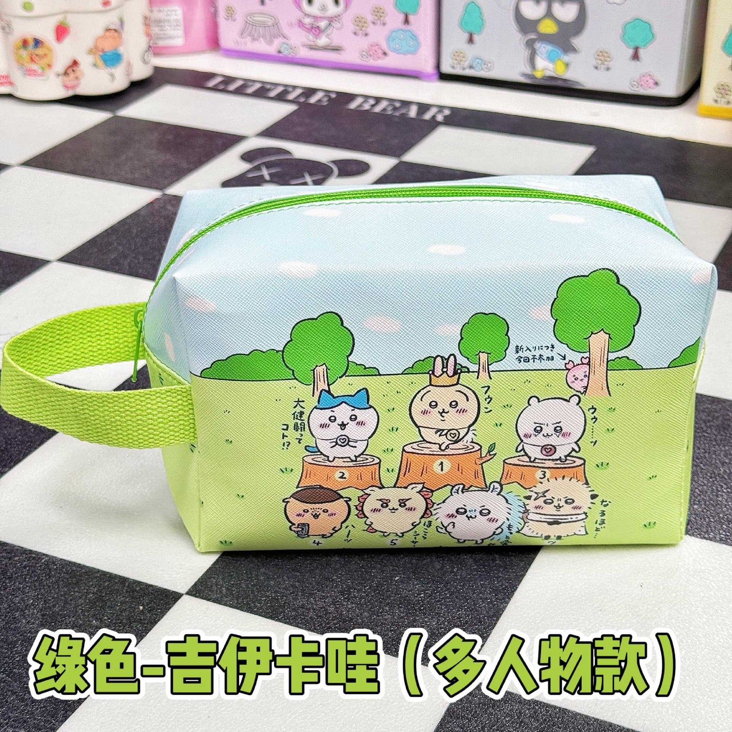Cute PU Waterproof Makeup Bag – Portable Cosmetic & Stationery Organizer Pencil Case
